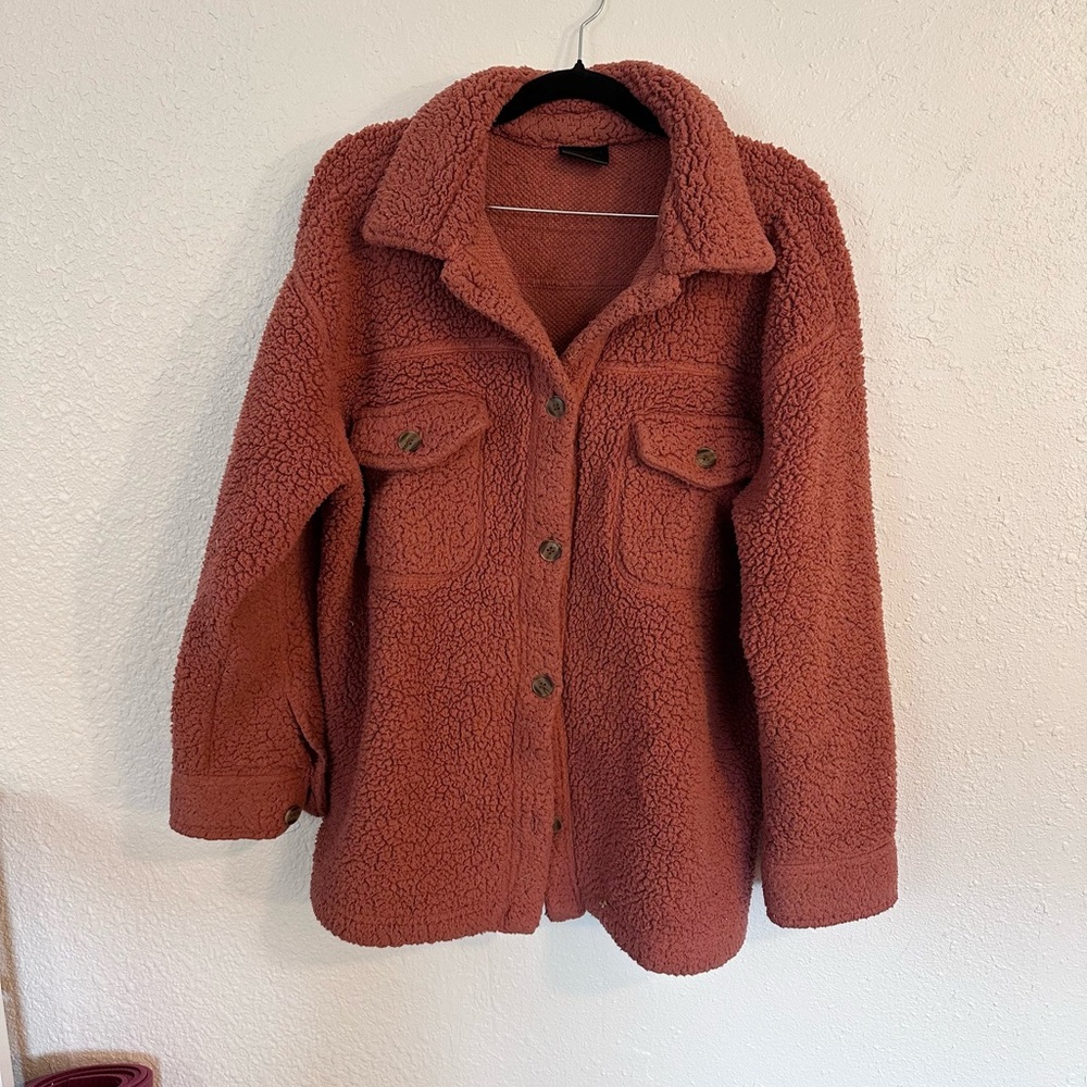 Cozy Women's Sherpa Jacket - Rust